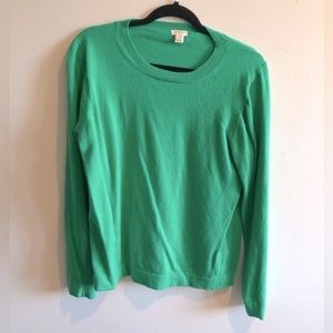J Crew women’s green crewneck sweater XL